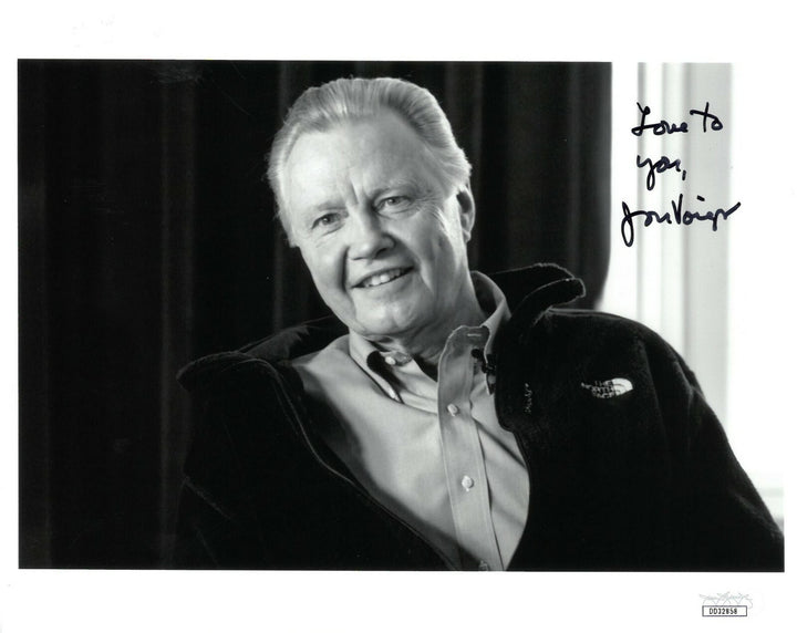 Jon Voight signed B&W 8x10 Photo Love to You- JSA Hologram #DD32858