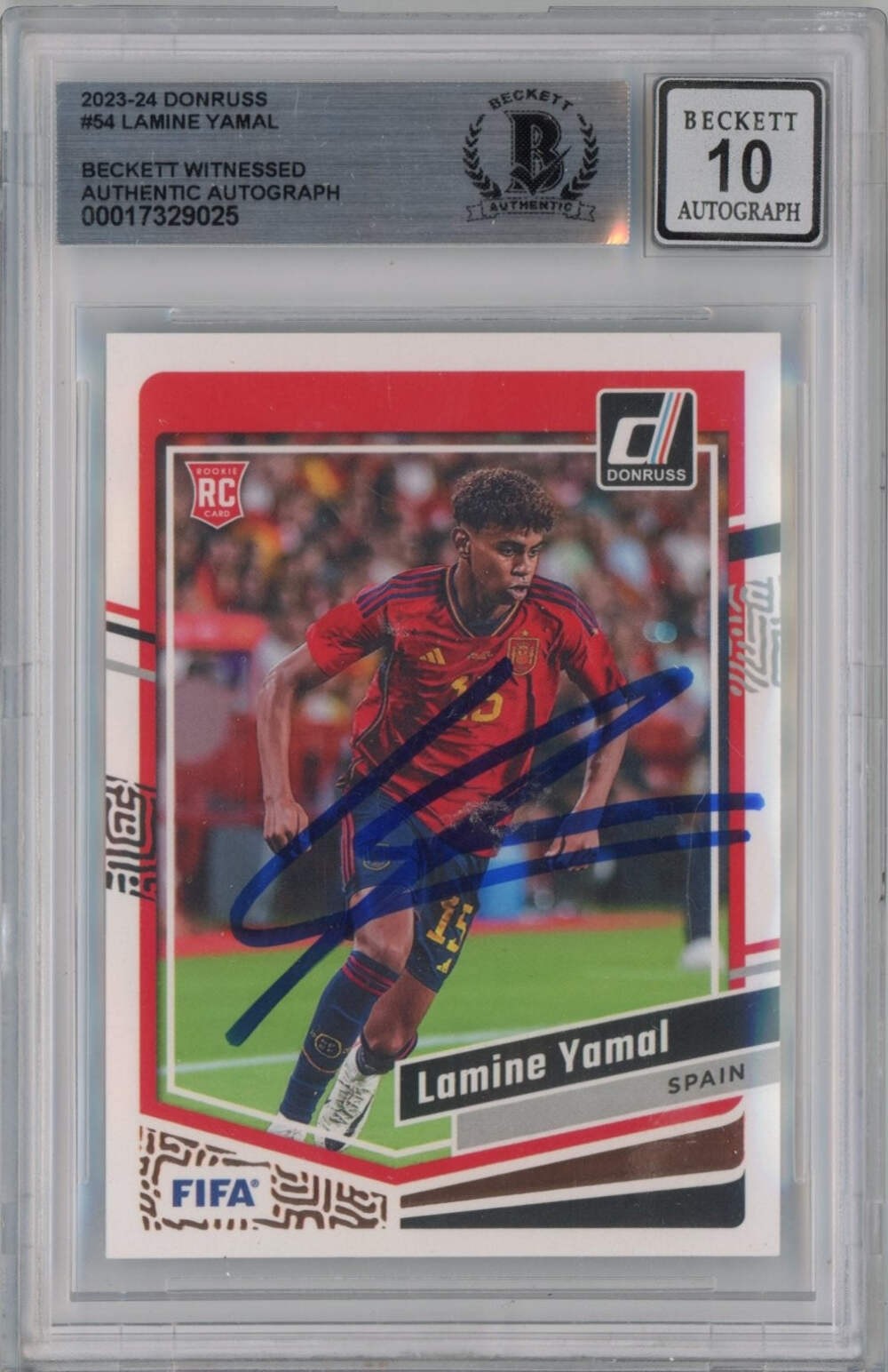 Graded 2023 Donruss Lamine Yamal #54 Signed Rookie RC Card Beckett BGS Auto 10