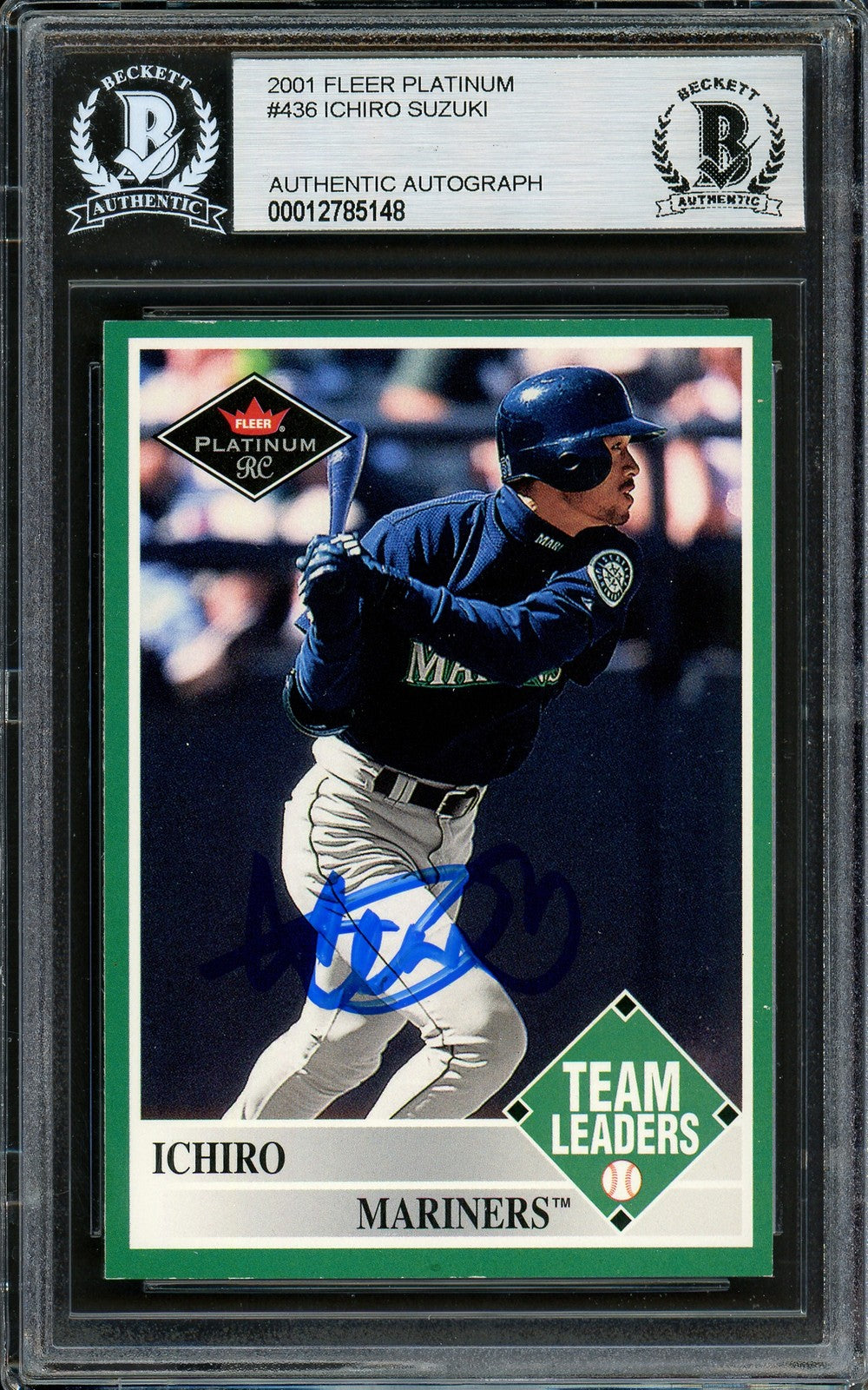 Ichiro Suzuki Signed 2001 Fleer Platinum RC 436 Mariners Beckett #12785148