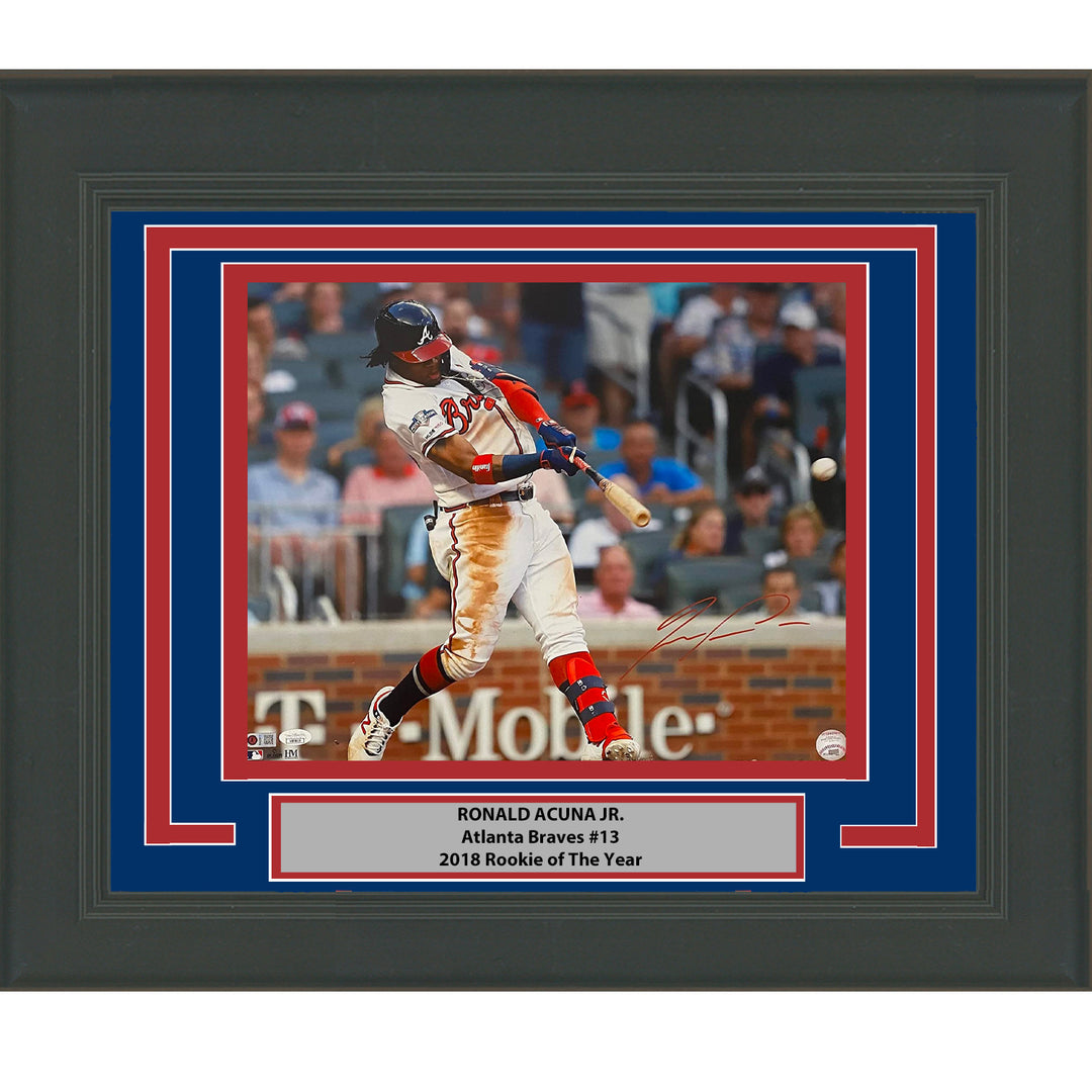 Framed Autographed/Signed Ronald Acuna Jr. Atlanta Braves 16x20 Photo JSA COA