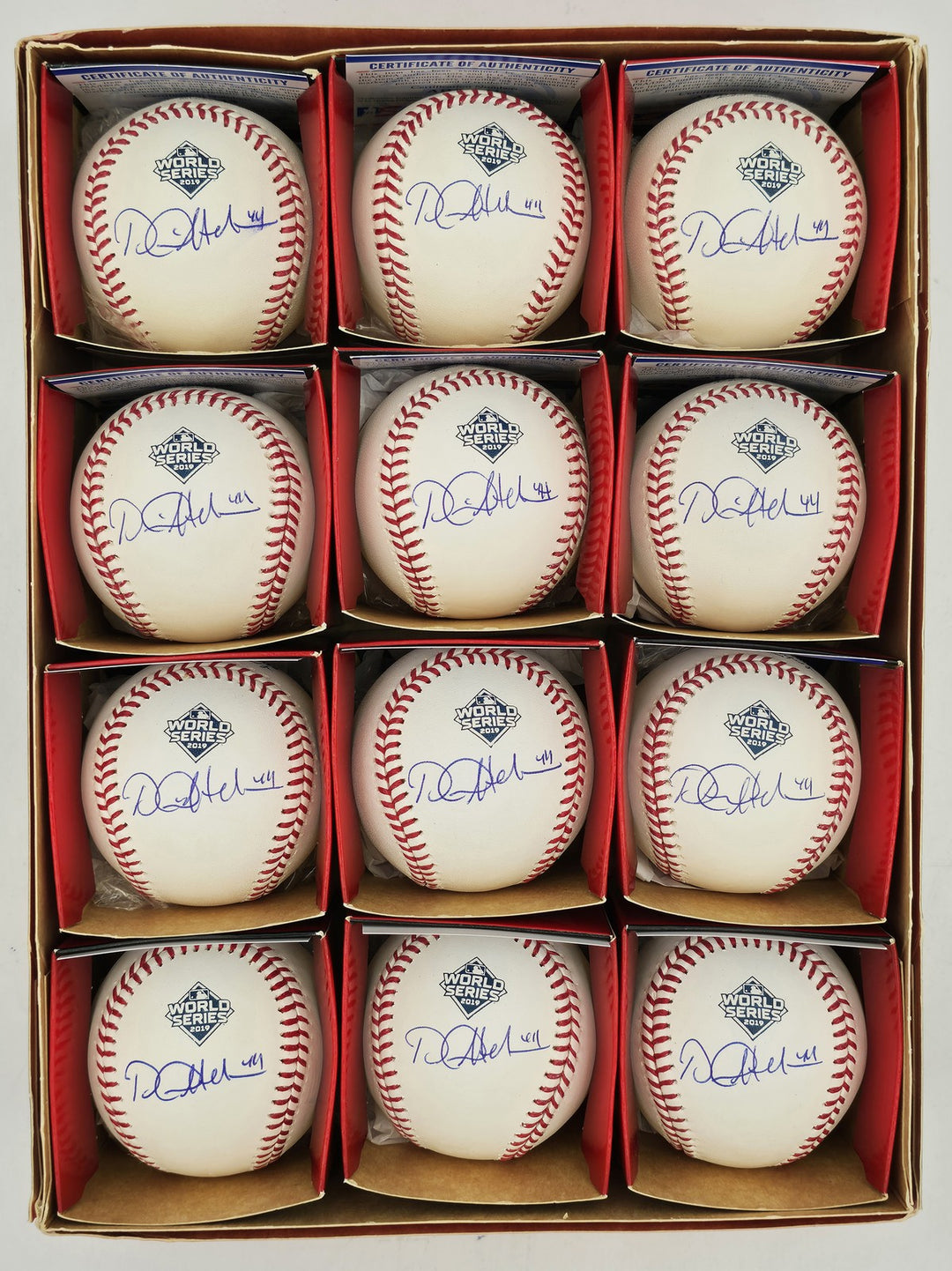 Daniel Hudson Signed 2019 WS Baseball 12 Count Lot Washington Nationals PSA/DNA