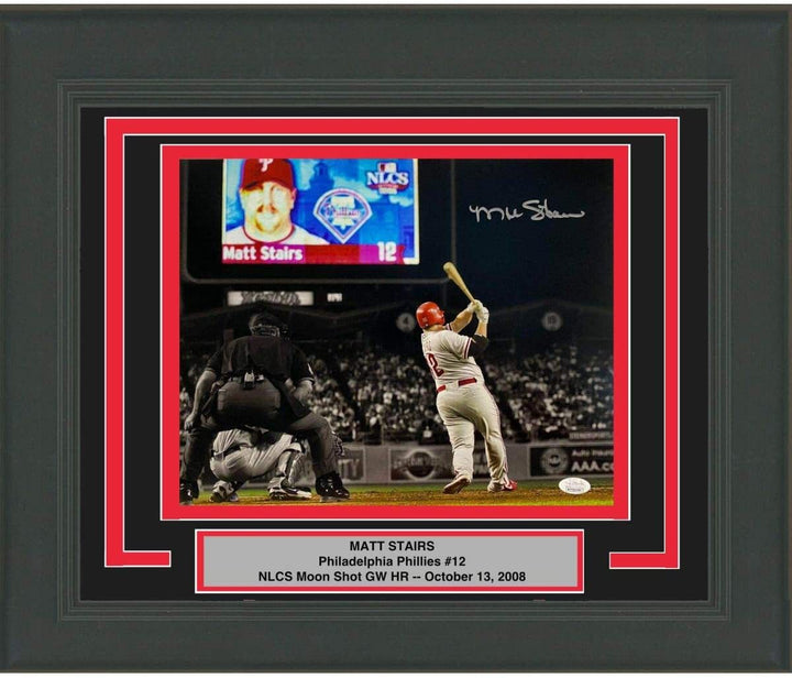 FRAMED Autographed/Signed MATT STAIRS Moon Shot Phillies 11x14 Photo JSA COA