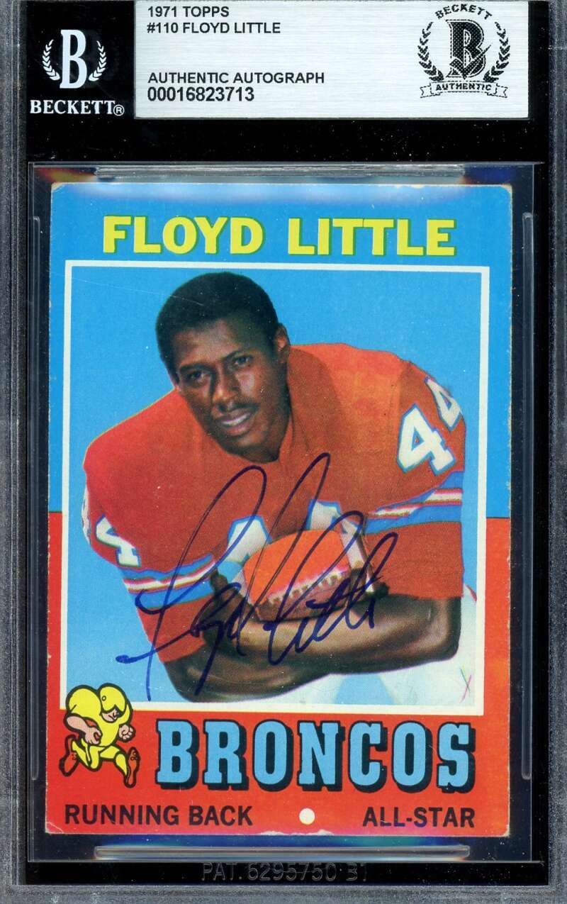 Floyd Little Beckett BAS Signed 1971 Topps Autograph