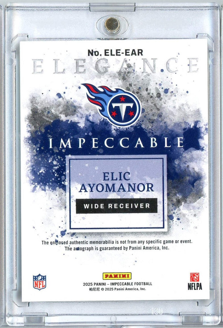 2025 Panini Impeccable Elic Ayomanor #ELE-EAR /60 Relic Auto Rookie RC Card