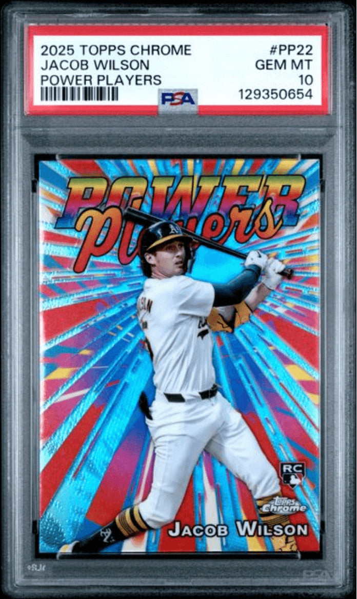 Graded 2025 Topps Chrome Jacob Wilson PP22 Power Players Rookie Card PSA 10