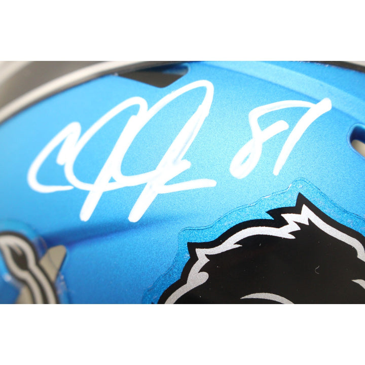 Calvin Johnson Autographed Detroit Lions 24 Alt Mini Helmet Beckett WIT 51770