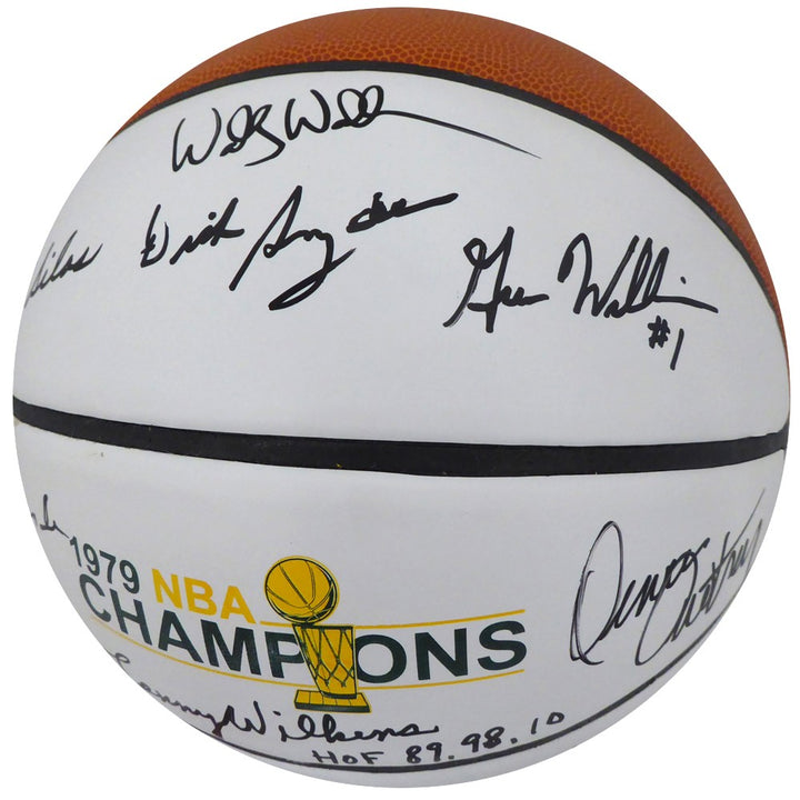 1978-79 NBA Champ Sonics Multi Auto Basketball 9 Sigs Fred Brown, Lenny Wilkens
