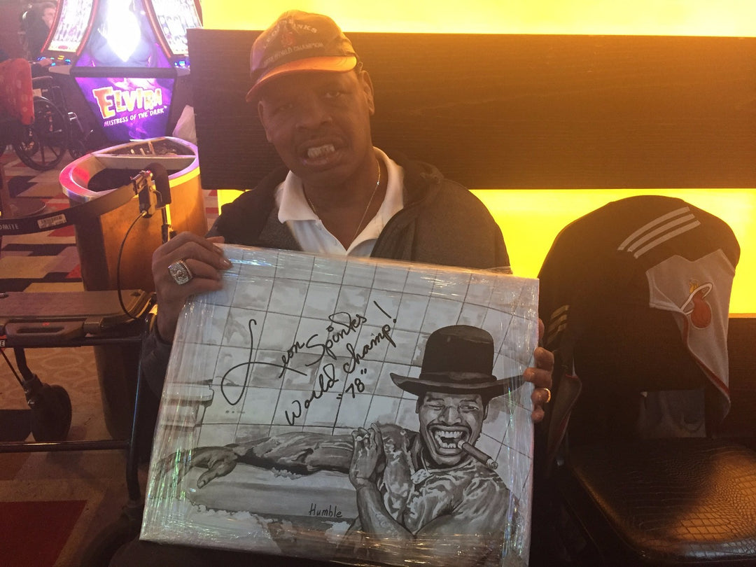 Leon Spinks Signed Original Art Work 1/1 Hand Painting COA Autograph Canvas