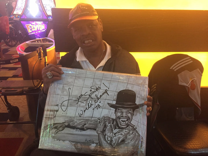 Leon Spinks Signed Original Art Work 1/1 Hand Painting COA Autograph Canvas