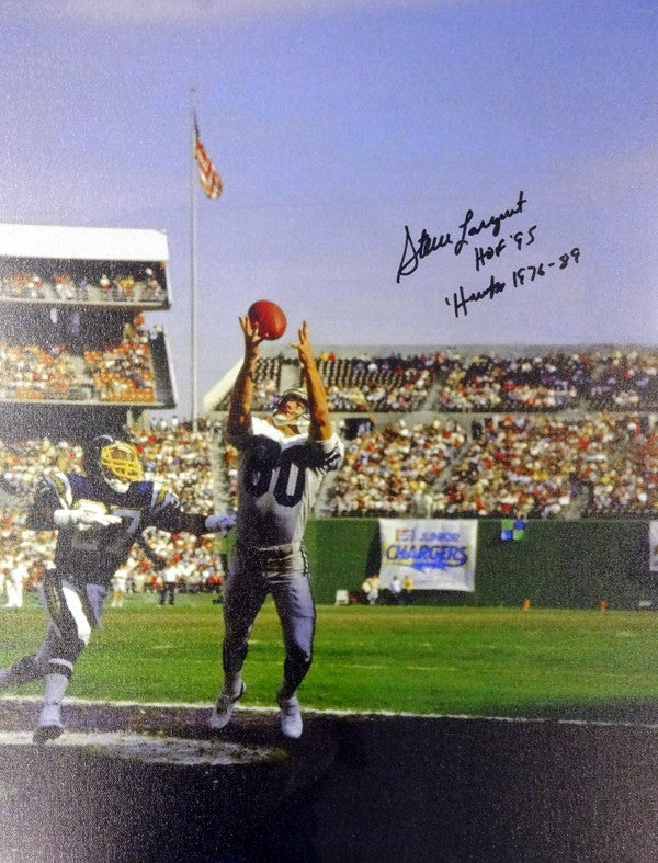 Steve Largent Signed 20x24 Canvas Seahawks "HOF 95 & Hawks 1976-89" #/80 PSA/DNA