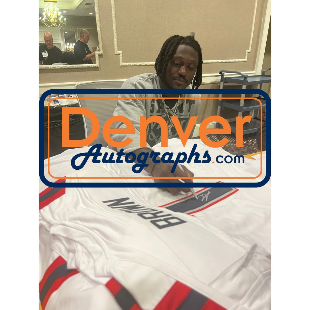 AJ Brown Autographed/Signed Pro Style Sz XL White Jersey Beckett Witnessed 57962