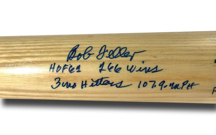 Bob Feller Hand Signed Inscribed Rawlings Model Bat COA SM.com Autograph Indians