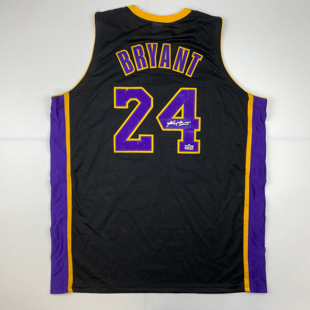 Facsimile Autographed Kobe Bryant #24 Los Angeles LA Black Jersey Size Men's XL