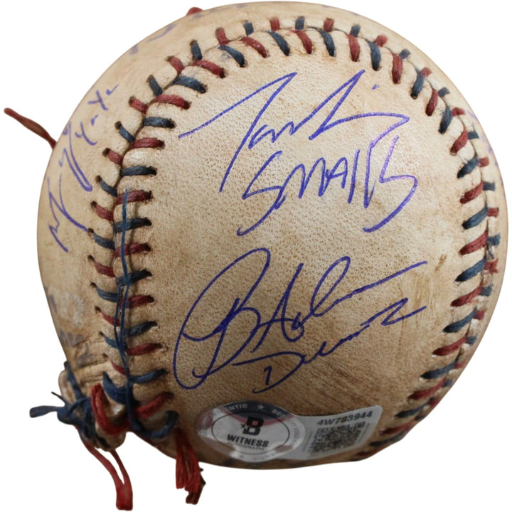Cast Sandlot Autographed Ripped Custom Baseball Renna +7 Character Beckett 57168
