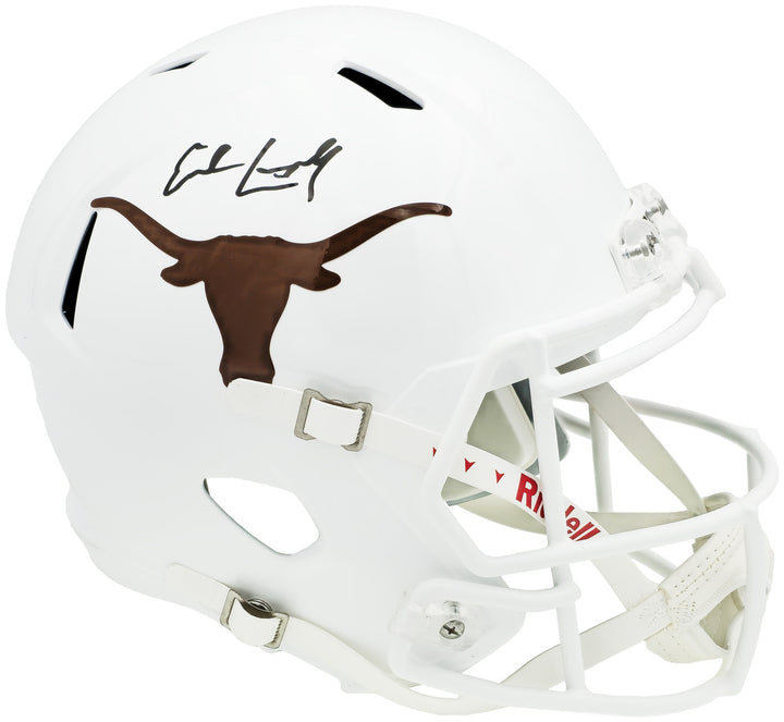 Earl Campbell Auto Texas Longhorns White Full Size Rep Speed 2021 Helmet Beckett