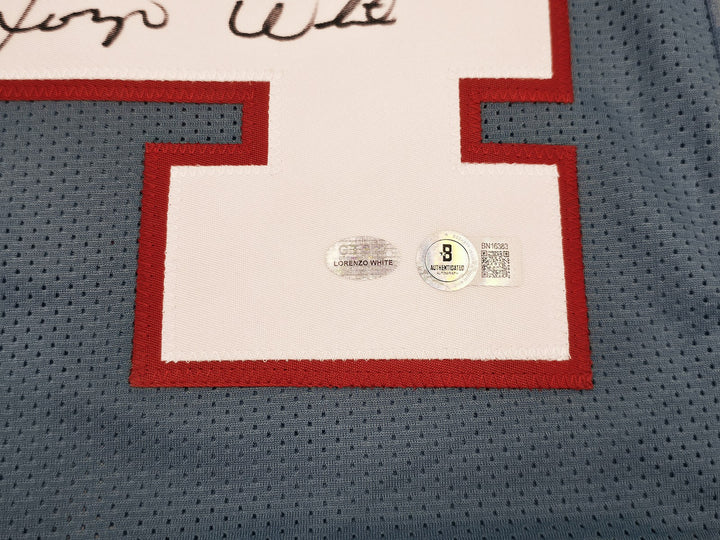 Houston Oilers Lorenzo White Signed Blue Jersey Beckett QR