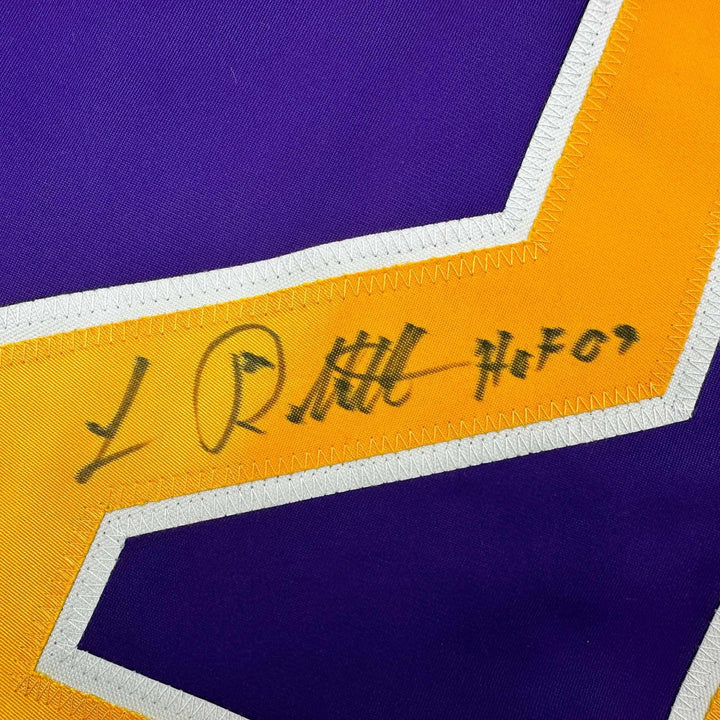 Signed Luc Robitaille HOF 09 Los Angeles LA Purple Jersey JSA COA