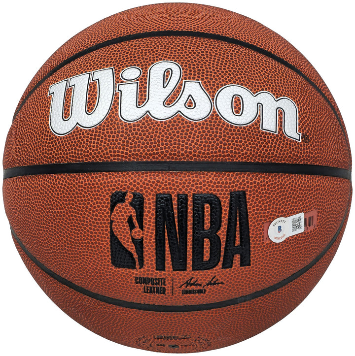 Tony Parker Signed Authentic Leather Spurs Logo Basketball Spurs Beckett Witness