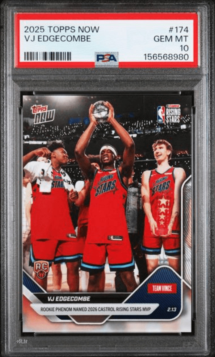 Graded 2025 Topps Now VJ Edgecombe #174 Rookie RC Basketball Card PSA 10