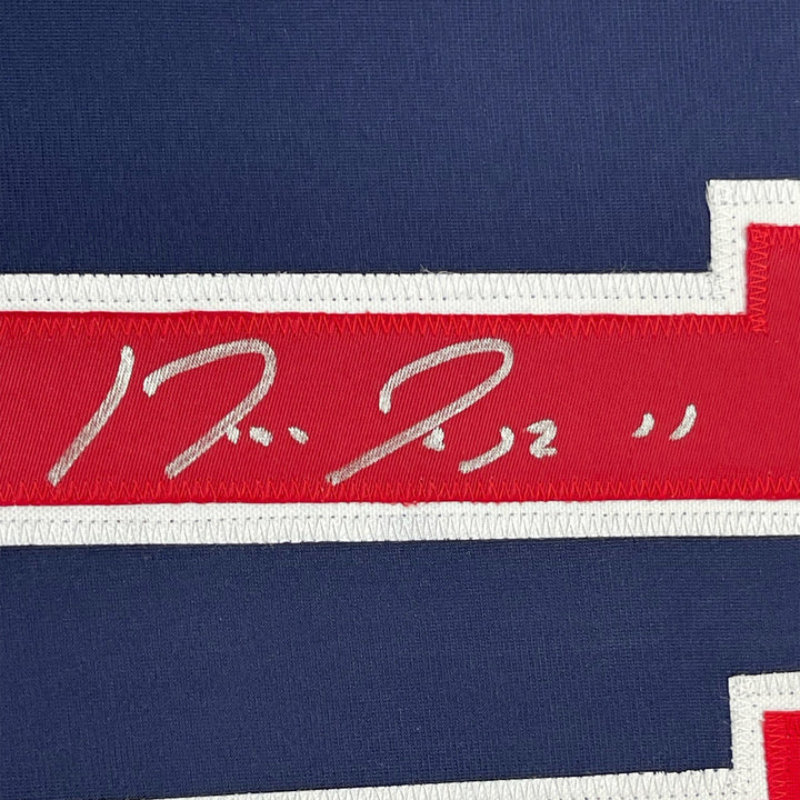 FRAMED Autographed/Signed JOSE RAMIREZ 33x42 Cleveland Blue Jersey BAS COA