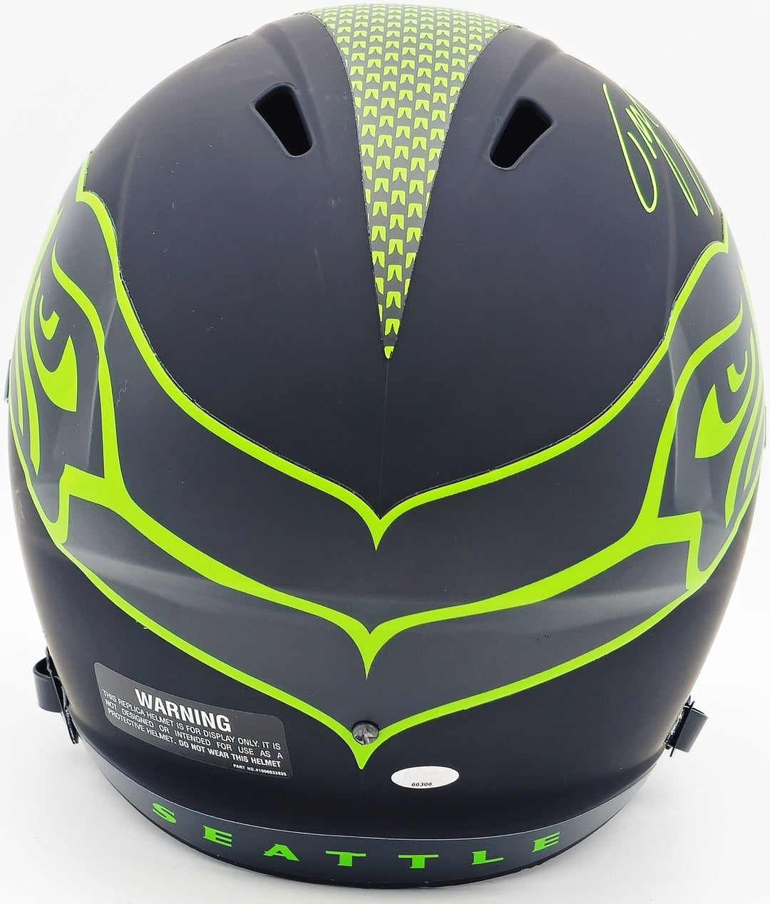 Tyler Lockett Auto Seahawks Eclipse Black Full Size Speed Rep Helmet MCS Holo