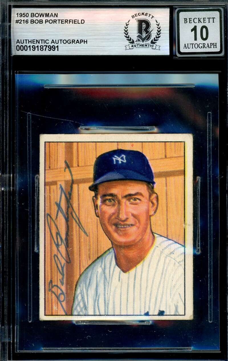 Bob Porterfield Gem Mint 10 Beckett BAS Signed 1950 Bowman Autograph