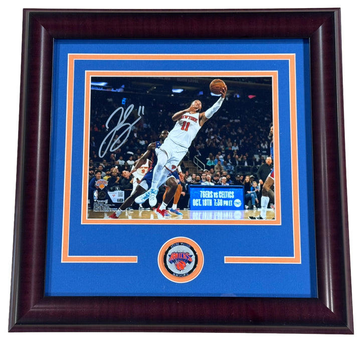 Jalen Brunson Signed 8x10 Framed Photo w/ Coin NY Knicks Mint Auto Fanatics COA