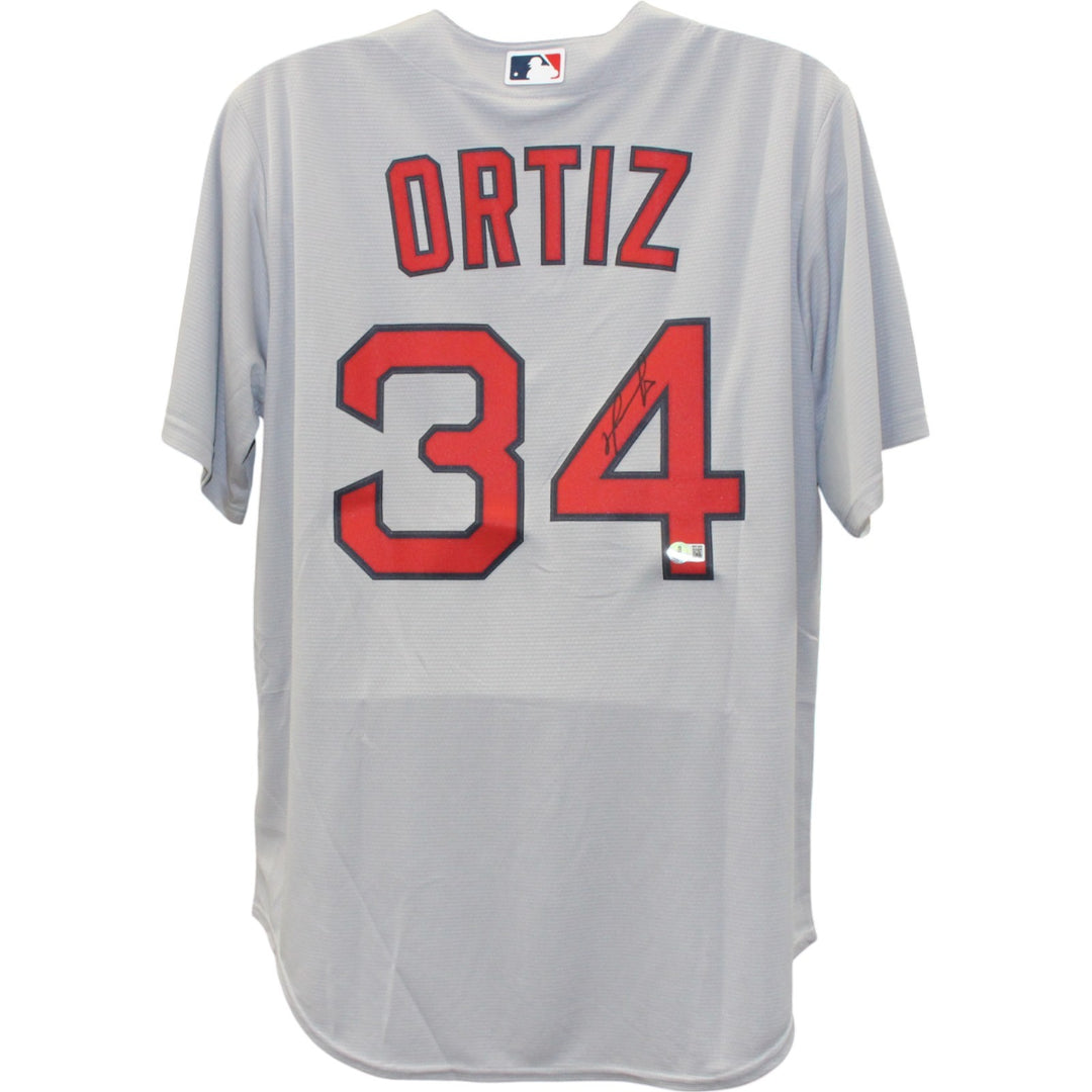 David Ortiz Signed Boston Red Sox Nike Gray Replica sz L Jersey Beckett 51168