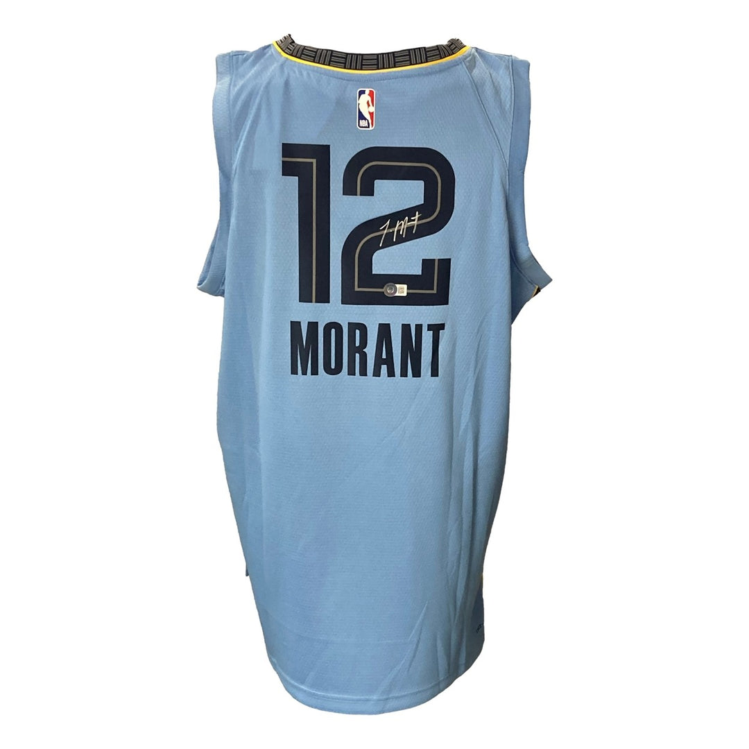Ja Morant Signed Memphis Grizzlies Light Blue Nike Swingman Jersey BAS