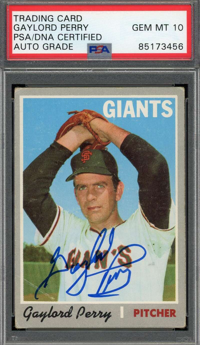 Gaylord Perry Gem Mint 10 PSA DNA Signed 1970 Topps Autograph