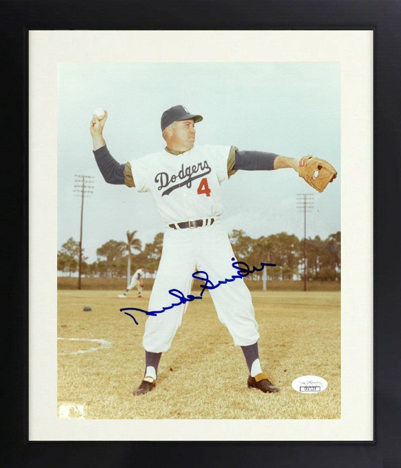Duke Snider signed Los Angeles Dodgers MLB 8x10 Photo Framed - JSA (HOF/2X WSC)