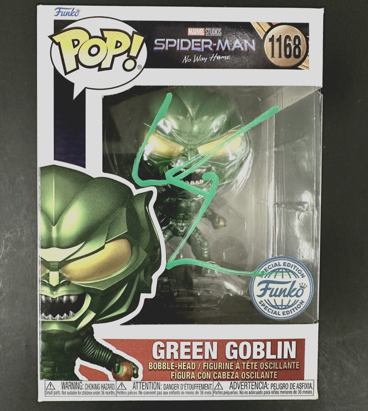 Willem Dafoe signed Green Goblin Funko Pop! Spider-Man autograph (C) Beckett BAS