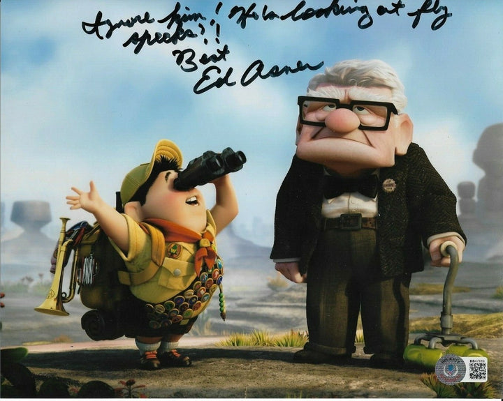 ED ASNER SIGNED AUTOGRAPHED UP 8x10 PHOTO DISNEY CARL ELF GARGOYLES HUDSON BAS G