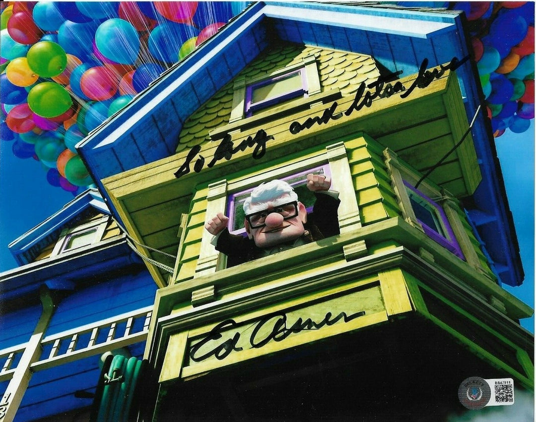 ED ASNER SIGNED AUTOGRAPHED UP 8x10 PHOTO DISNEY CARL ELF GARGOYLES HUDSON BAS B