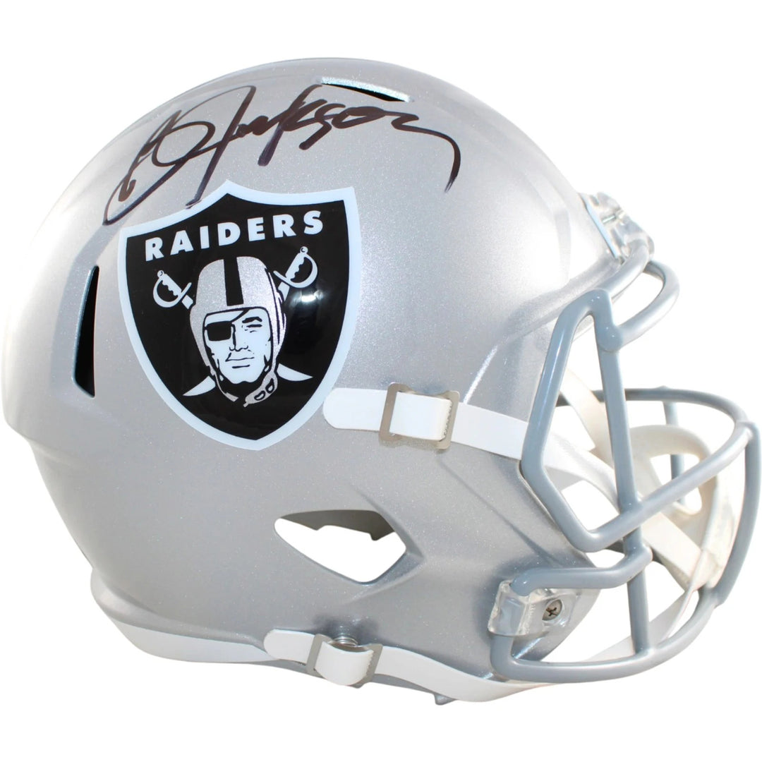 Bo Jackson Autographed Las Vegas Raiders Helmet F/S Replica Beckett WIT 58835