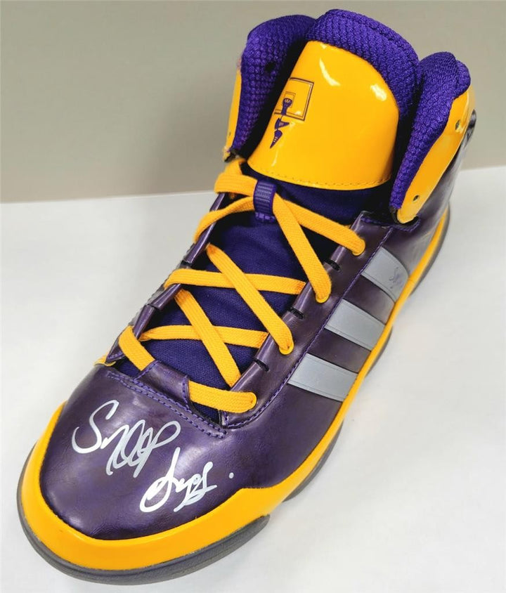Snoop Dogg signed "Lakers" Adidas adiPure Shoes Autograph ~ Beckett BAS