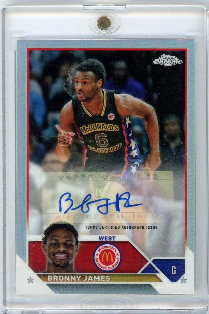 2023 Topps Chrome McDonald's Refractor Bronny James #CA-BJ Auto Rookie Card