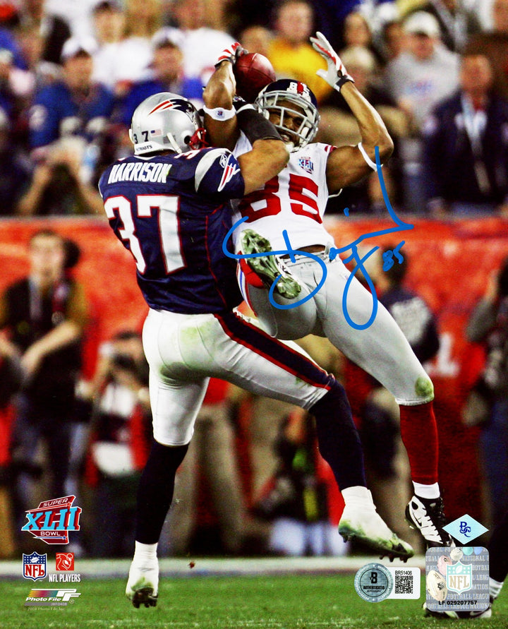 David Tyree Auto Signed 8x10 Photo Giants Super Bowl XLII Helmet Catch Beckett