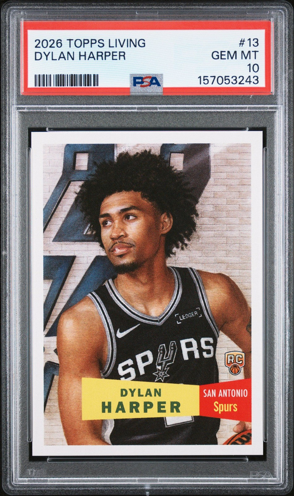 Graded 2026 Topps Living Dylan Harper #13 Rookie RC Card PSA 10