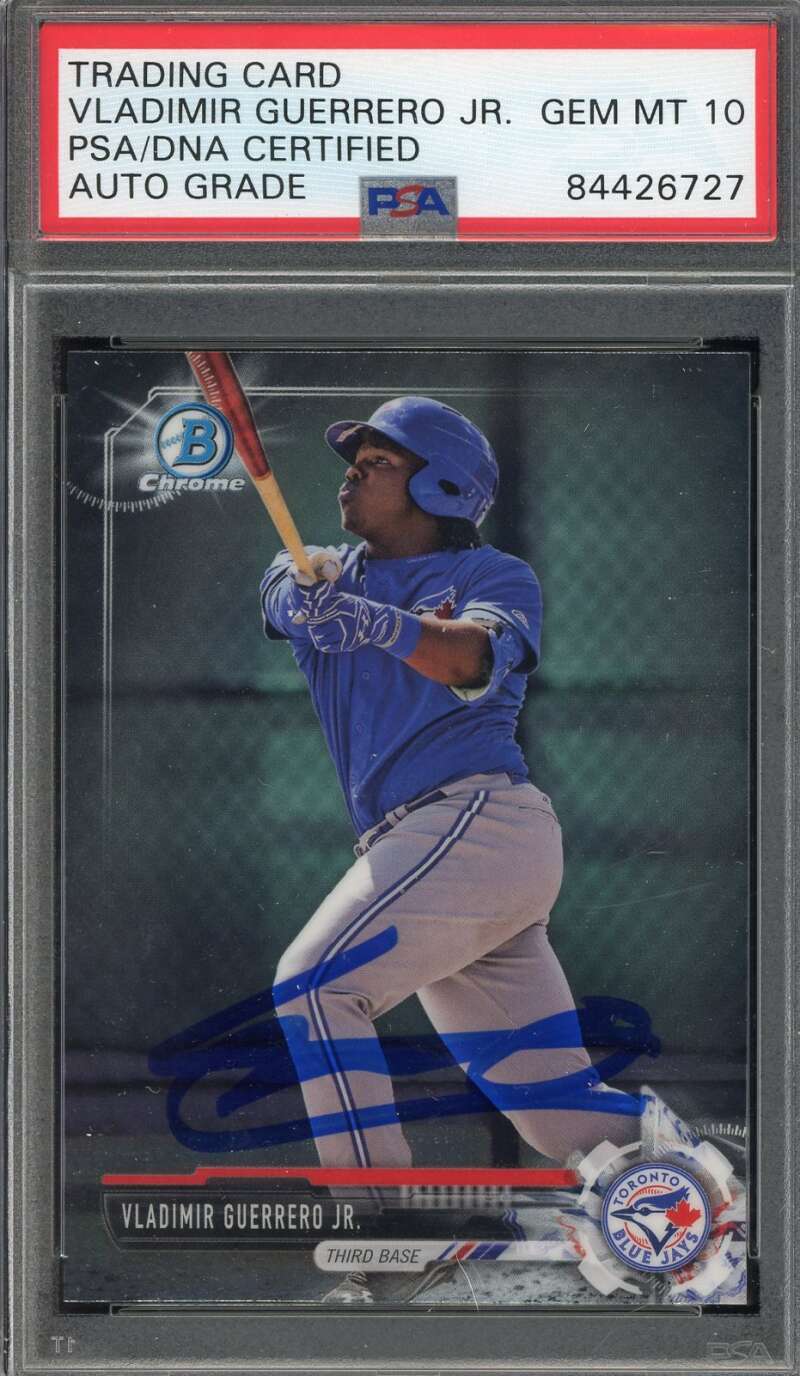 Vladimir Guerrero Jr Gem Mint 10 PSA DNA Signed 2017 Bowman Chrome Rookie Autogr
