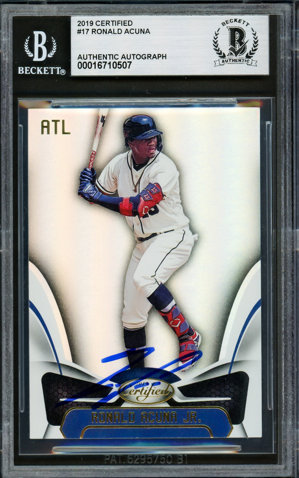 Ronald Acuna Jr. Signed 2019 Panini Certified Card 17 Braves Beckett #16710507