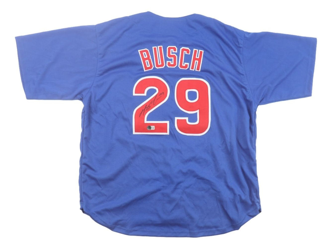 Michael Busch Chicago Signed Blue Baseball Jersey BAS