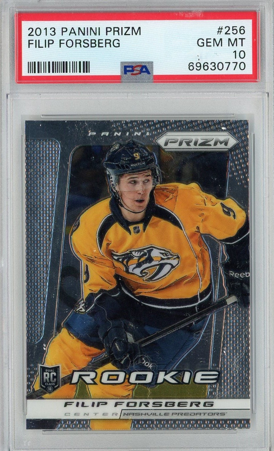 Graded 2013 Panini Prizm Filip Forsberg #256 Rookie RC Card PSA 10 Gem