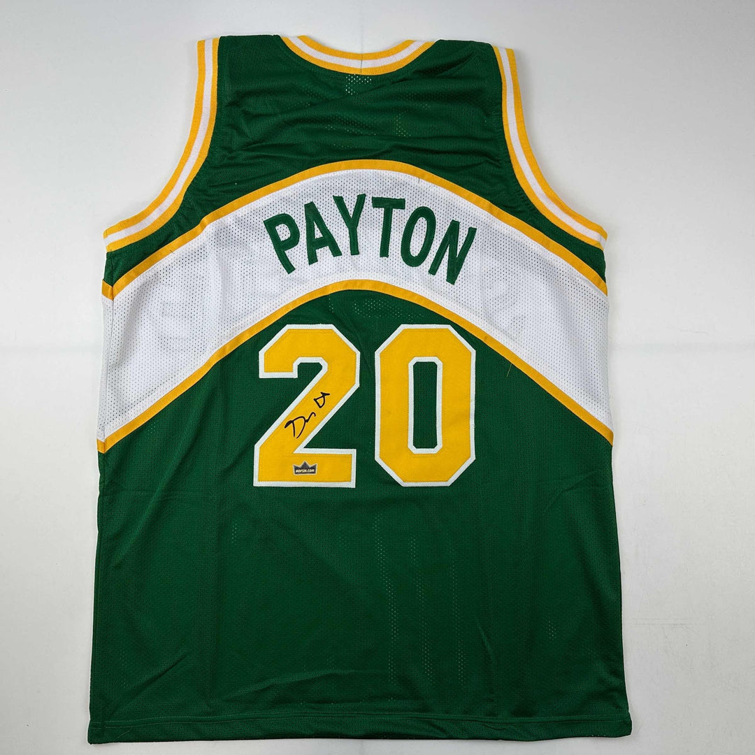 Facsimile Autographed Gary Payton Seattle Rookie Green Reprint Jersey Men's XL