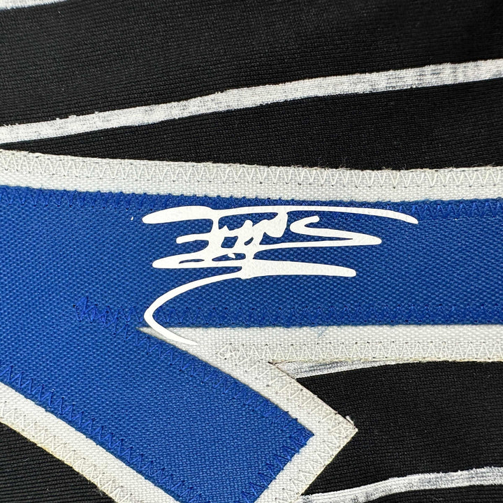 Facsimile Autographed Tracy McGrady Orlando Black Pinstripe Reprint Jersey XL