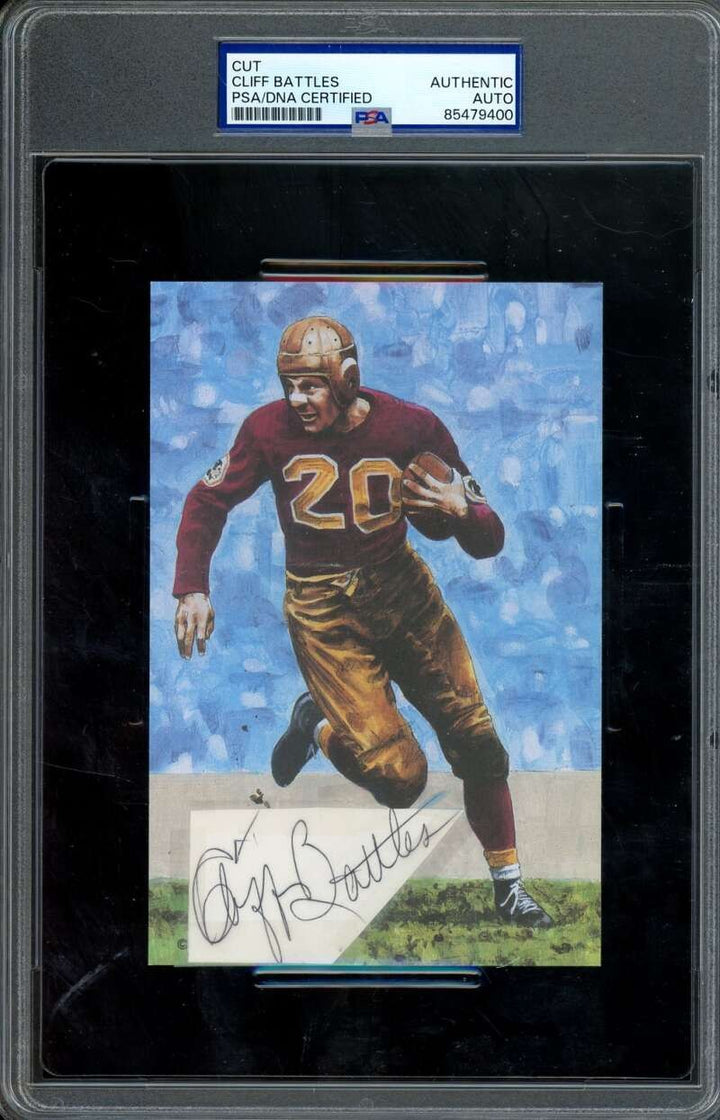 Cliff Battles PSA DNA Signed Goal Line Art Card Cut GLAC Autograph