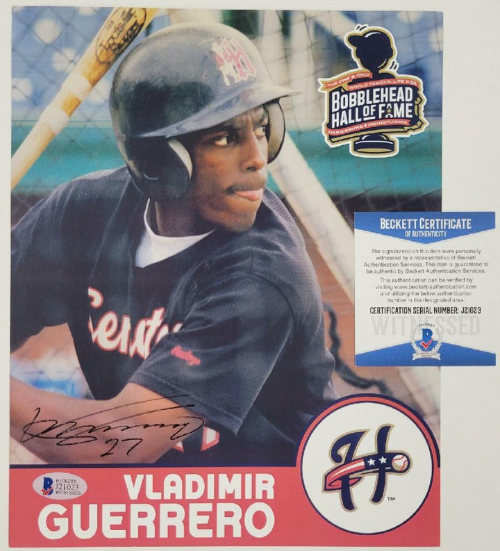 HOF Vladimir Guerrero signed 8x10 Photo Angels Expos ~ BAS Beckett Witness COA