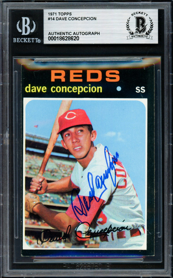 Dave Concepcion Signed 1971 Topps RC 14 Cincinnati Reds Beckett #18628620