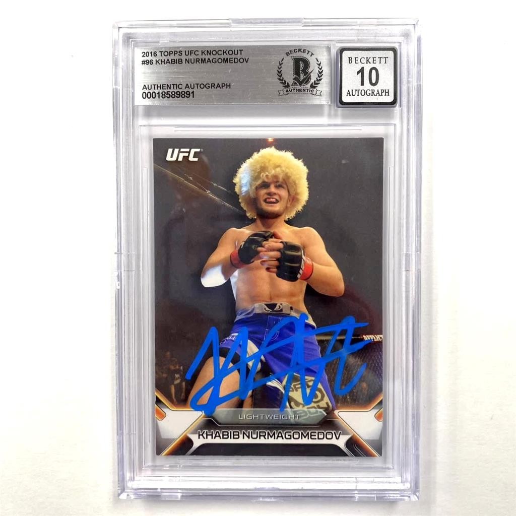 2016 Topps UFC Knockout Khabib Nurmagomedov #96 Beckett BAS 10 auto