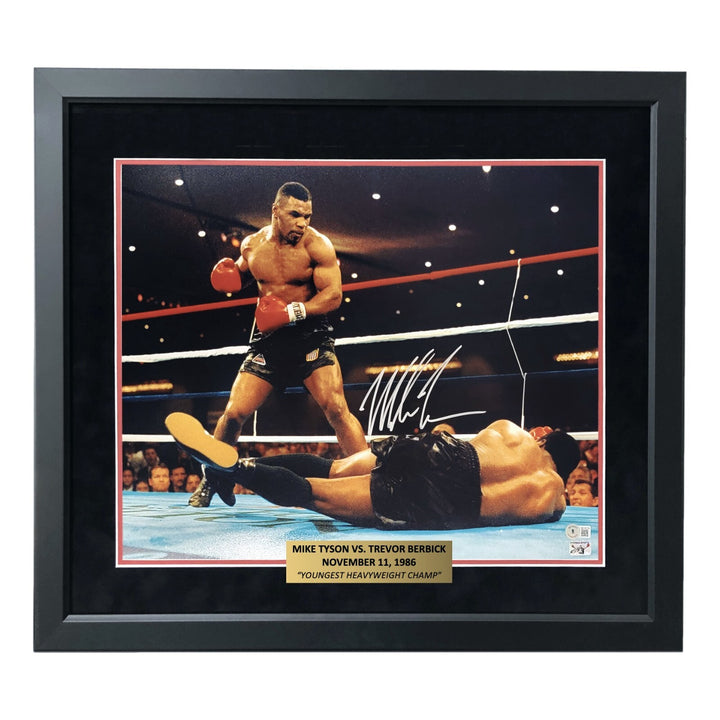 Mike Tyson Autographed 16x20 Photo Framed vs. Berbick Signed BAS Memorabilia